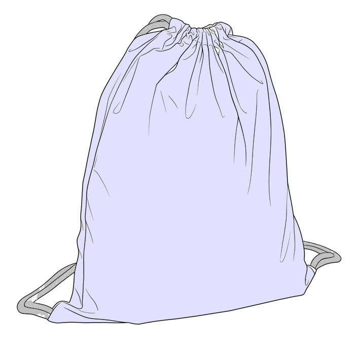sac à dos en tissu recto