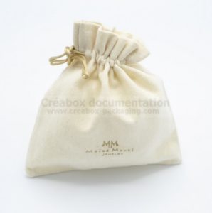 Créabox pochon fermé en coton gratté pour bijoux -10x10 cm