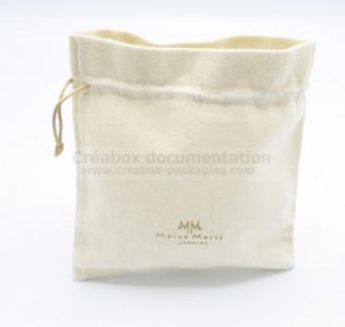pochon ouvert en coton gratté pour bijoux -10x10 cm