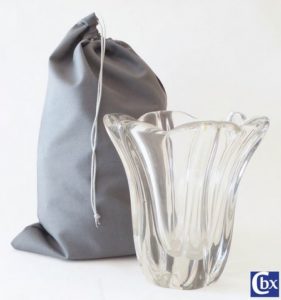 grand pochon pour vase en cristal